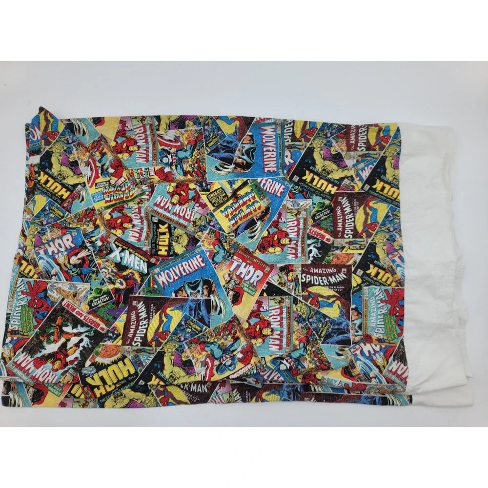 Marvel Comic Book Cover Pillowcases Set of 2 Spider-Man Iron Man Hulk Thor Kids